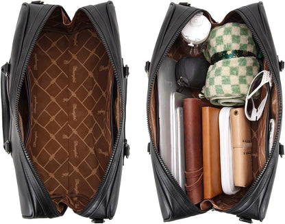 Wrangler Travel Duffel Bag Large Weekender Bag for Women Designer Carry on Overnight Bag for Trips Leather Luggage Bag Black