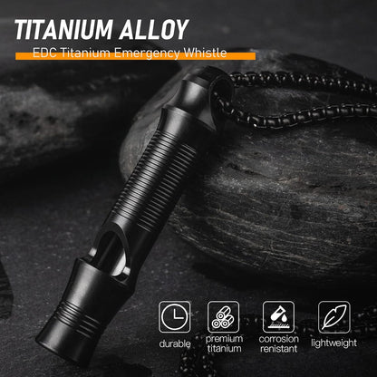 TISUR Titanium Emergency Whistle,EDC Safety Whistles Necklace Loud up to 120db,Survival Whistles for Survival,Hiking,Camping,Pets Training