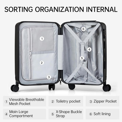 MILADA 28 Inch Hard Shell Luggage - Large Checked Suitcase With Wheels, TSA Approved, For Long Trips - Black