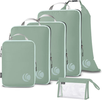 Cipway Compression Packing Cubes, Ultralight Luggage Organizer Bags with Laundry Bags and Clear Toiletries Bag, Travel Essentials for Carry on Suitcase (6 Piece,Sage Green)