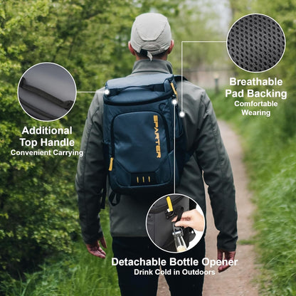 SPARTER Backpack Cooler Insulated Leak Proof 33/49 Cans, 2 Insulated Compartments Thermal Bag, Portable Lightweight Beach Travel Camping Lunch Backpack for Men and Women