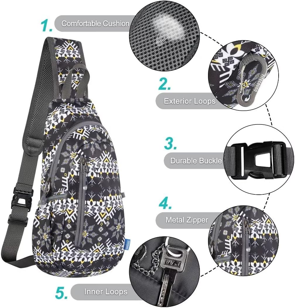 TITECOUGO Small Sling Bag, Lightweight Crossbody Backpack for Men Women, Shoulder Bag for Sports and Outdoor