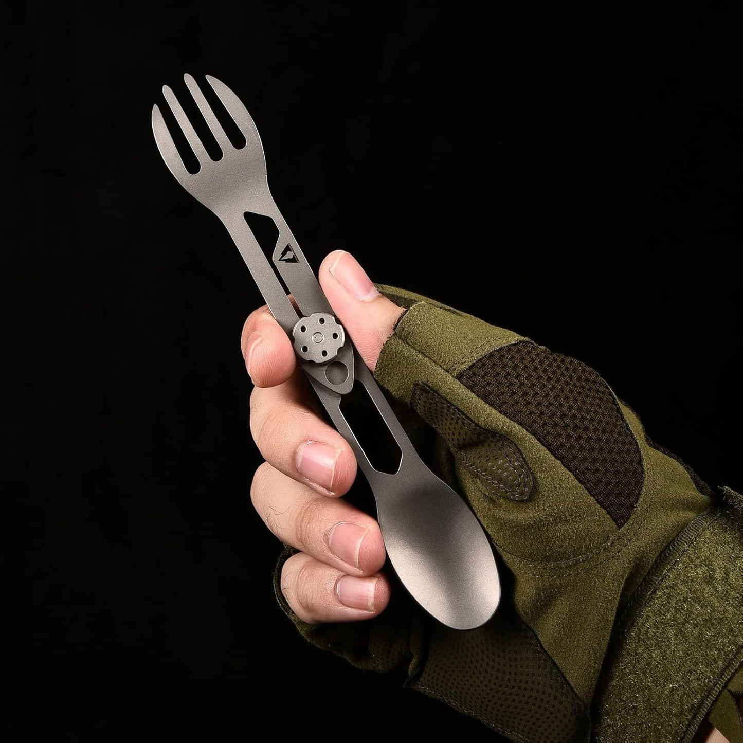 CMB Made Knives Titanium 2 in 1 Folding Fork and Spoon Combo Lightweight Camping Utensil, Spork for Backpacking, Hiking, Outdoor Survival Cutlery EDC Tool CMB-E01