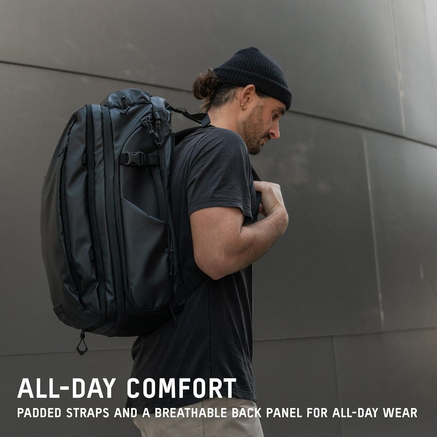 WANDRD TRANSIT Travel Backpack (35L): Expandable Carry-On Travel Backpack – Weather-Resistant, Laptop Compartment, Dual Side Access & Camera Cube Compatible Adventure Bag