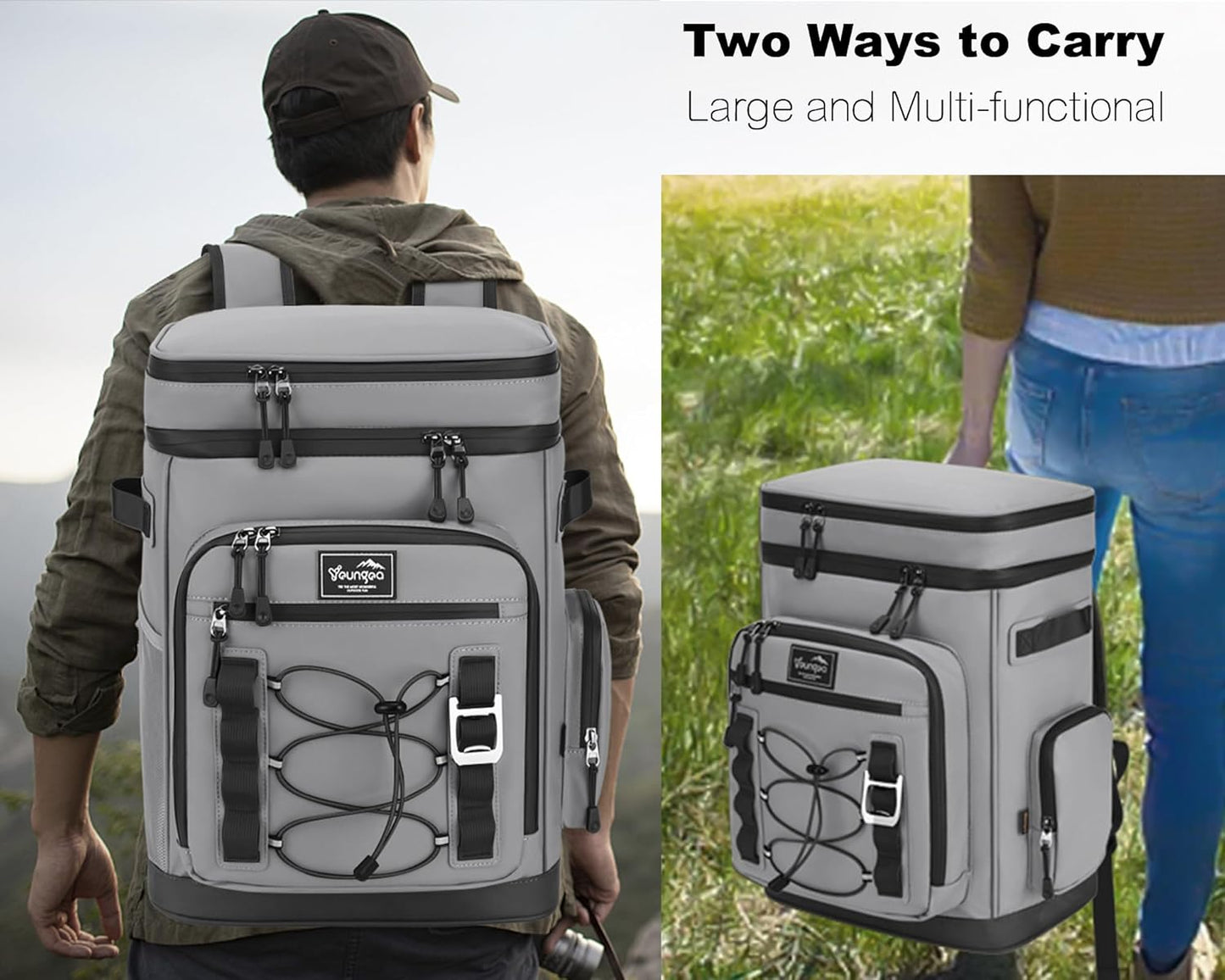 42Cans Cooler Backpack Insulated Leak Proof for Men & Women, Large Waterproof Backpack Cooler for Beach, Picnic, Outdoor, Leakproof, Multi-Functional