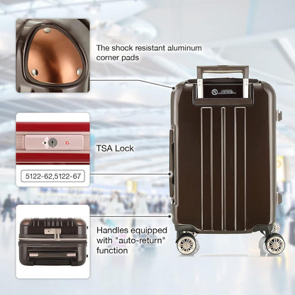 LEGEND WALKER Durable Aluminum Frame Hardside Luggage, 29-inch,ChampagneGold,5122-67-CGD