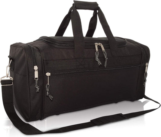 DALIX 21" Blank Sports Duffle Bag Gym Bag Travel Duffel Adjustable Strap in Black