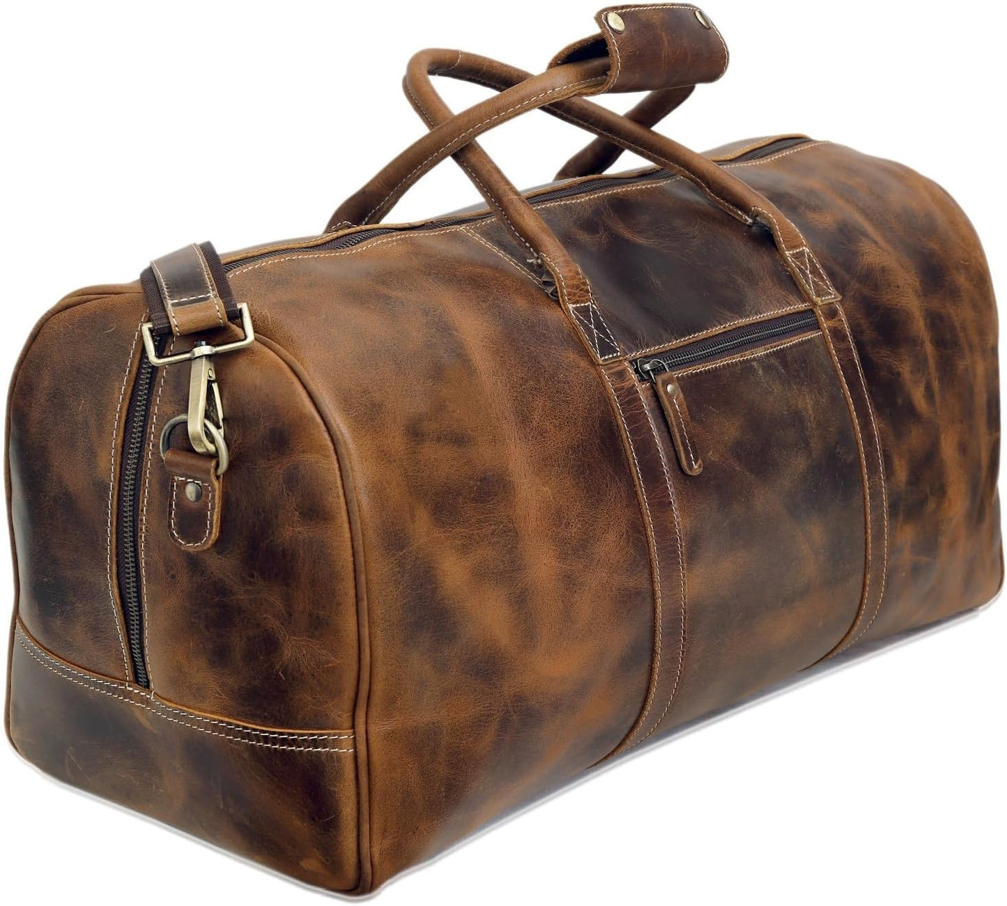 Leather Travel Duffel Bags for Men and Women Full Grain Leather Overnight Weekend Leather Bags Sports Gym Duffle