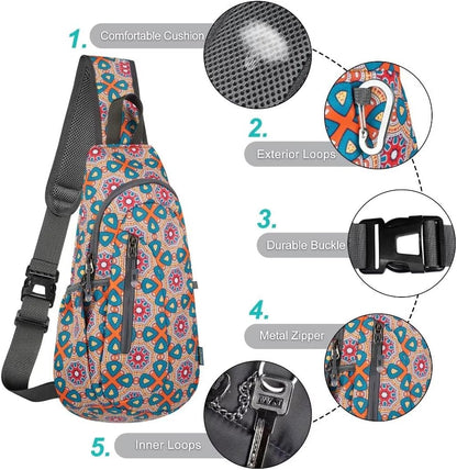 TITECOUGO Small Sling Bag, Lightweight Crossbody Backpack for Men Women, Shoulder Bag for Sports and Outdoor