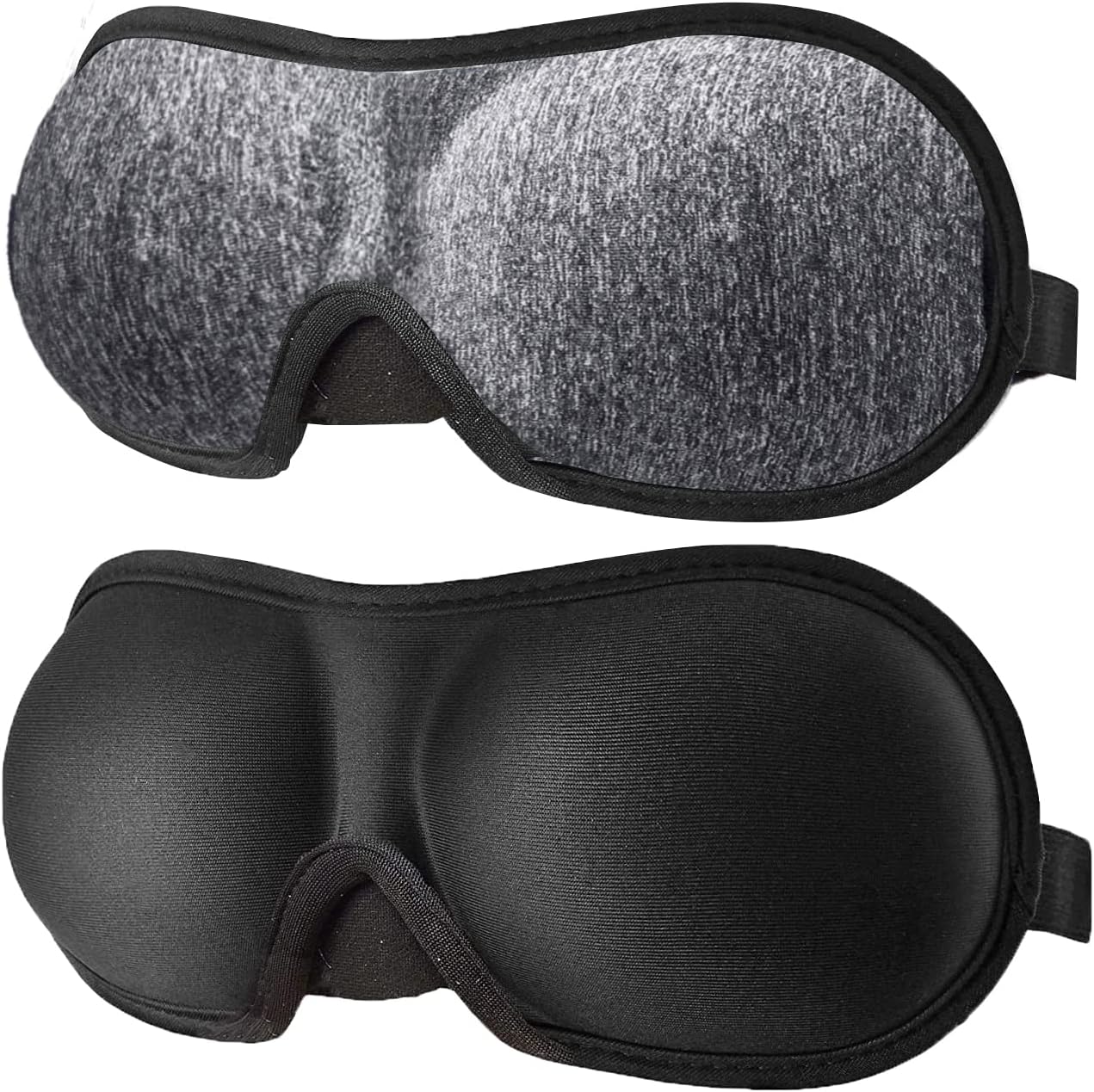 3D Eye mask for Sleeping,Machine Washable, Sleep Mask for Women, Blinder Blindfold Airplane(Black+Gray)