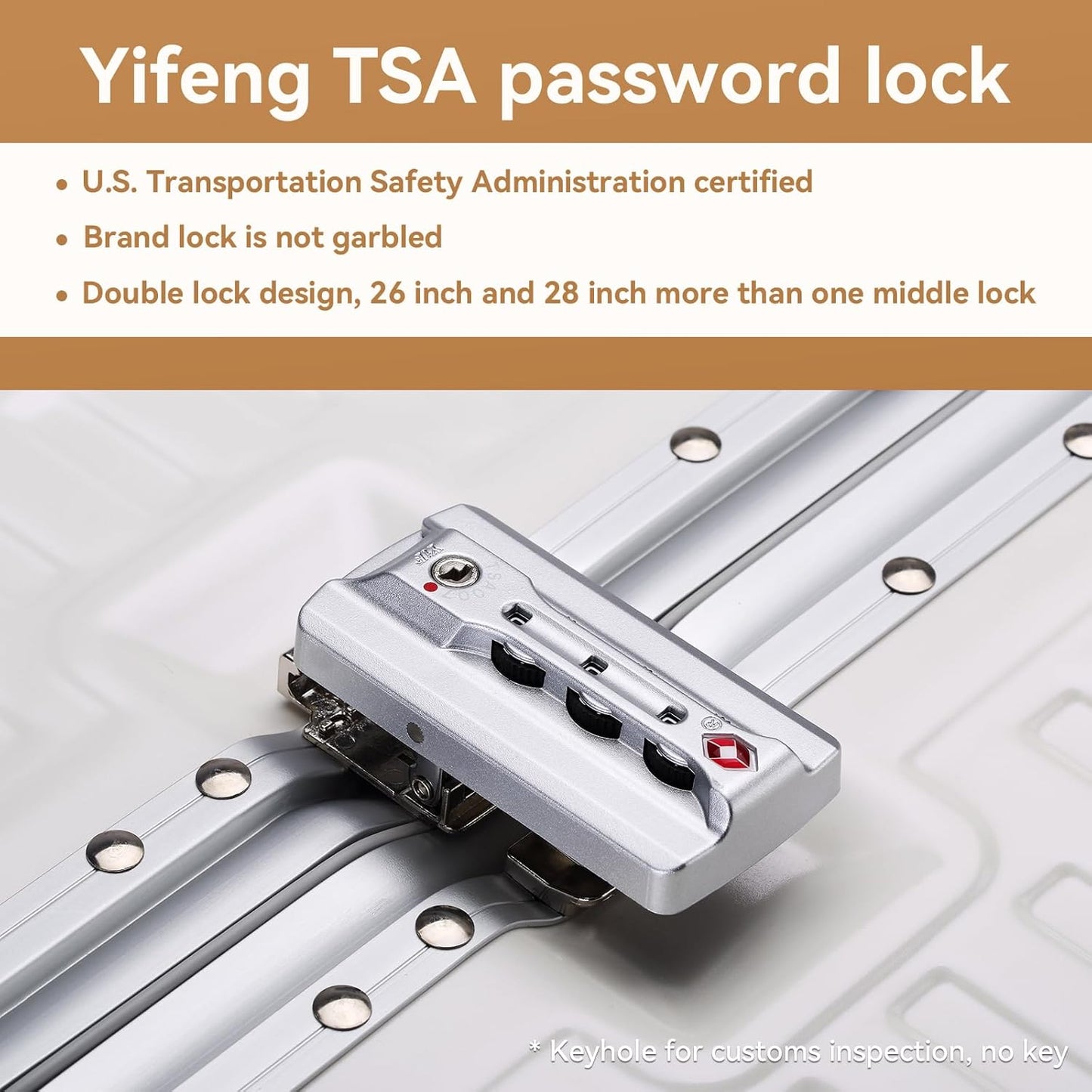 ROAMING Zipperless Luggage 22 Inch with Aluminum Frame, Polycarbonate Trunk-Medium Lightweight Hard Shell Suitcase with Spinner Wheels, Metal Travel Luggage with Double Tsa Locks, Shell white