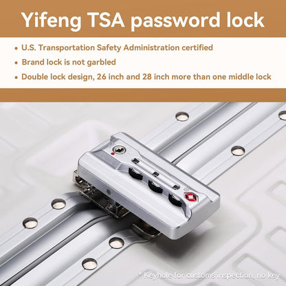 ROAMING Zipperless Luggage 22 Inch with Aluminum Frame, Polycarbonate Trunk-Medium Lightweight Hard Shell Suitcase with Spinner Wheels, Metal Travel Luggage with Double Tsa Locks, Shell white