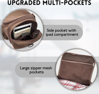 Men'S Duffle Bag For Travel, Expandable Canvas Duffel Bags Overnight Weekend Gym Carry On Luggage Bag For Men(Coffee)