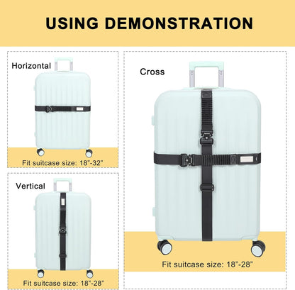 Vigorport Luggage Straps for Suitcases 2 Pack, Heavy Duty Metal Buckle Luggage Belt Strap, TSA Approved Suitcase Belt, Stretchable Travel Strap for Luggage
