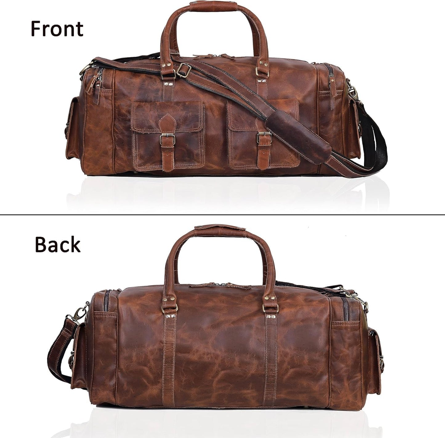 Large duffel bags for men holdall leather travel bag overnight gym sports weekend bag