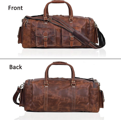 Large duffel bags for men holdall leather travel bag overnight gym sports weekend bag