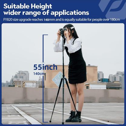 Fotopro Mini Tripod with Ball Head, Phone Mount Detachable Selfie Stick, Folded only 8.6", Max Load up to 6.6 lbs. FY-810 Blue