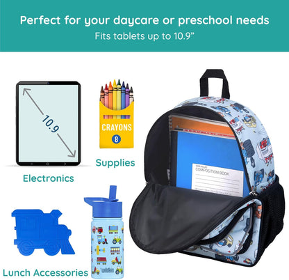 Wildkin JumpOff Jo 12-inch Kids Backpack – Lightweight, Durable Toddler Bag - Jo's Garage