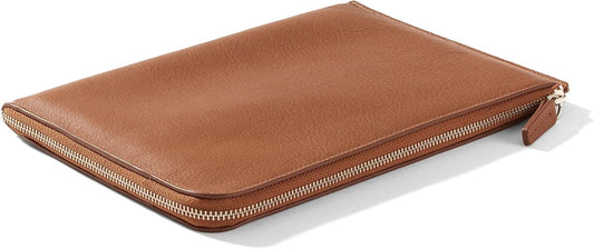 Leatherology Cognac Slim Zip Travel Wallet - Compact and lightweight, Versatile storage, Zip closure