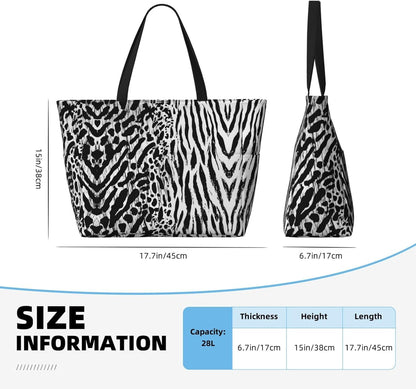 Beach Bag for Women Beach Tote Bag Waterproof Sandproof Large Bags with Zipper Big Capacity for Vacation Travel