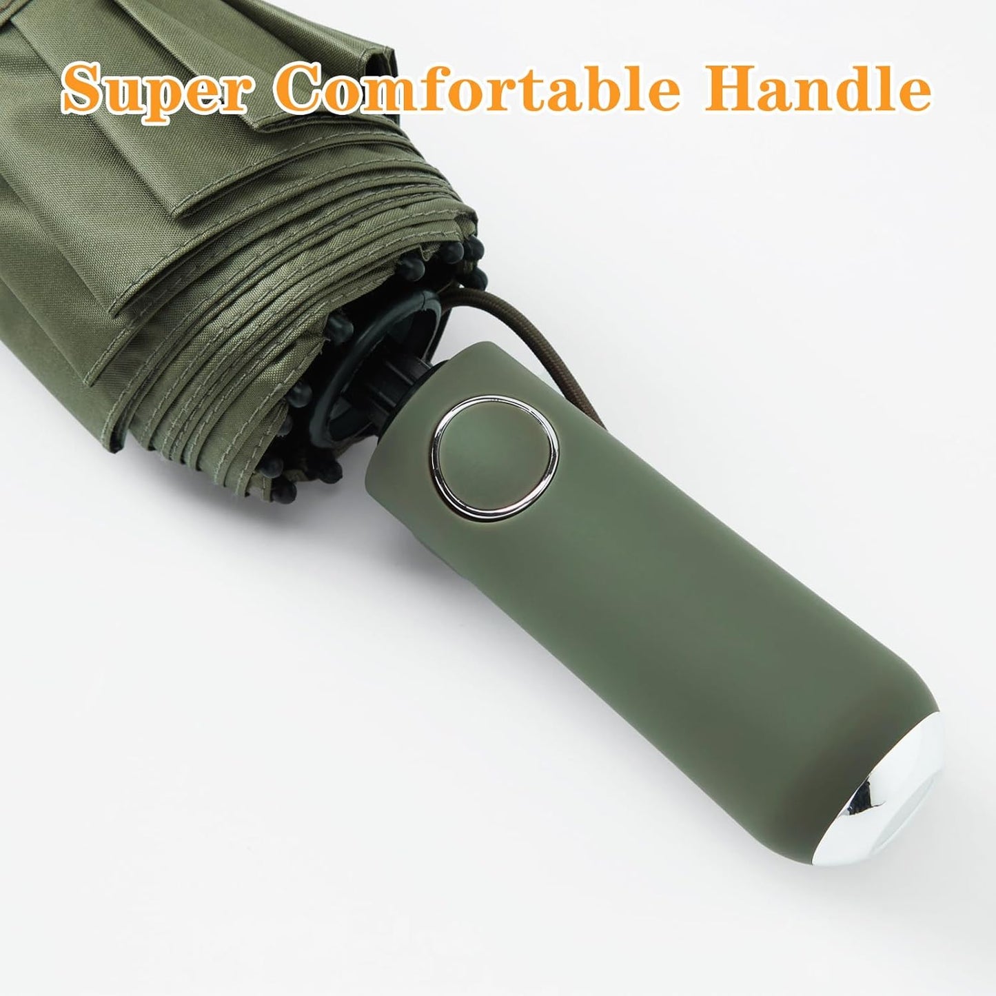 Large Double-Ribs Umbrella Automatic Folding Umbrella for Women Men, Travel, UPF 50+ UV Protection