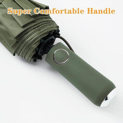 Large Double-Ribs Umbrella Automatic Folding Umbrella for Women Men, Travel, UPF 50+ UV Protection