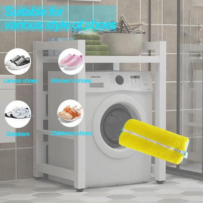 Shoe Washing Machine Bag, Sneaker Laundry Cleaning Bag for Washer and Dryer, 2pcs Yellow Shoe Wash Bags for Most Types and Sizes