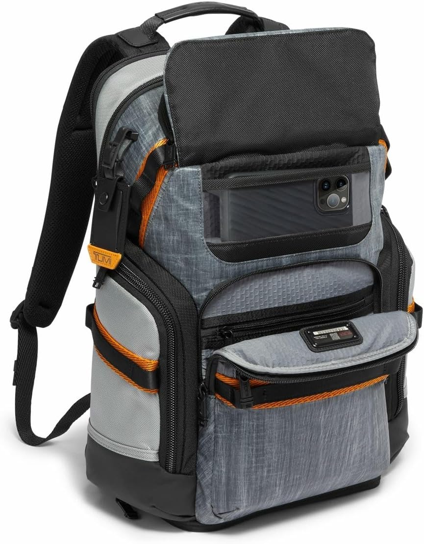 TUMI - Alpha Bravo Nomadic Backpack - Men's Durable Carry On Bag - 18.8" X 15.0" X 9.0" - Fits up to 15" Laptop - Steel