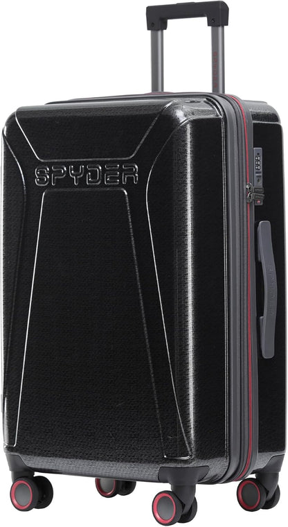 Spyder Traverse 25 Inch Medium Expandable Hardside Upright Suitcase with 360° Spinner Wheels, TSA Approved Lock, Charcoal