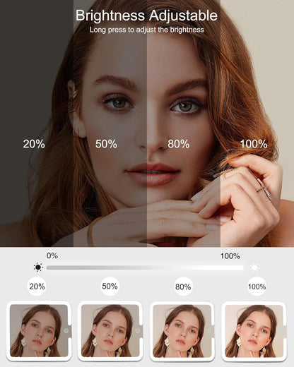 Relavel Makeup Bag with Light Up Mirror, Makeup Case Travel Cosmetic Bags Brush Organizer Storage Box, Rechargeable Vanity Mirror with 3 Color Lights, High Frame Mirror Protection (Black)