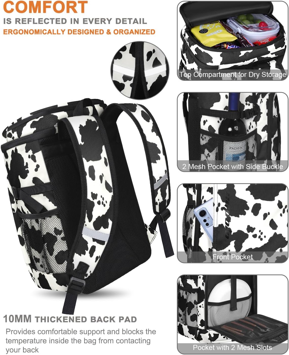 Capolo 36/45 Cans Cooler Backpack Insulated Waterproof for Women Men Lunch Backpack Coolers Leak Proof Soft Cooler Bags