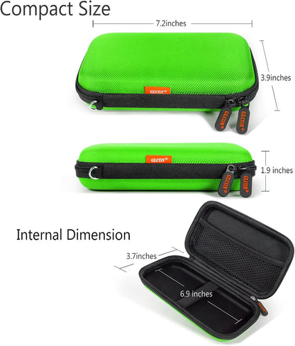 GLCON Power Bank Storage Case Hard EVA Protective Travel Case – Small Electronic Carrying Pouch for Hard Drive, Cell Phone, Charging Cable, External Battery, Earbuds (Light Green)