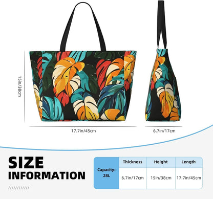 Beach Bag for Women Beach Tote Bag Waterproof Sandproof Large Bags with Zipper Big Capacity for Vacation Travel