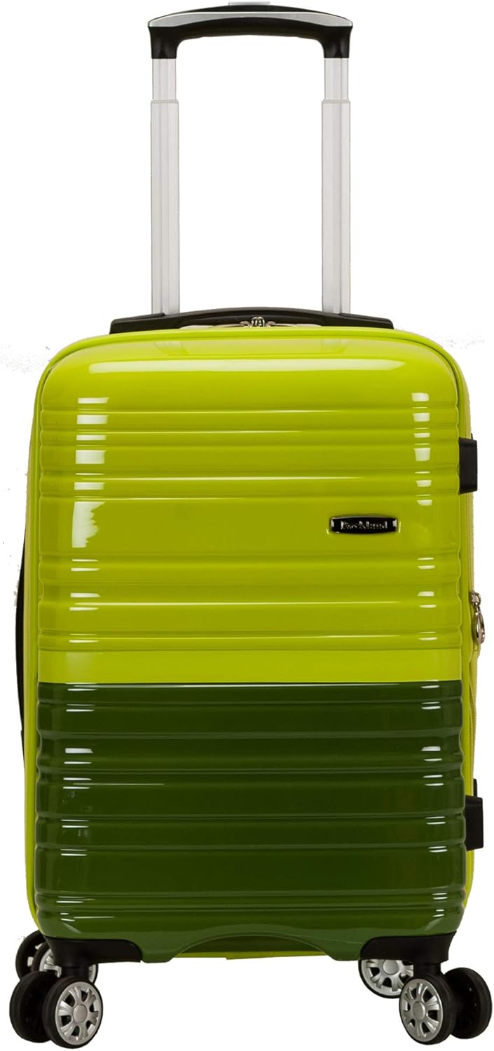 Rockland Melbourne Hardside Expandable Luggage with Spinner Wheels, 2TONEGREEN, 2 Piece (20/28)
