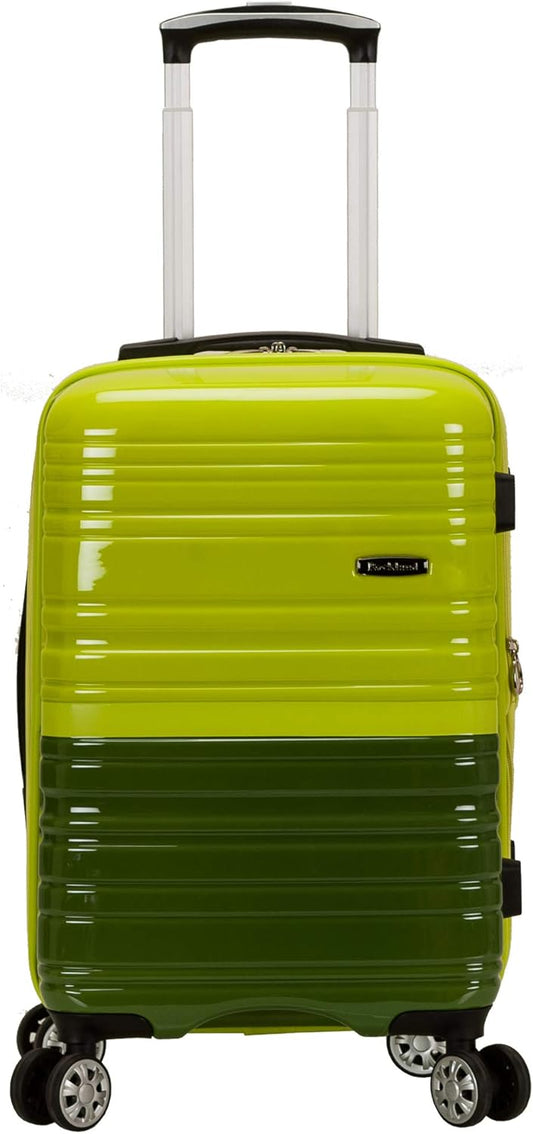 Rockland Melbourne Hardside Expandable Luggage with Spinner Wheels, 2TONEGREEN, 2 Piece (20/28)