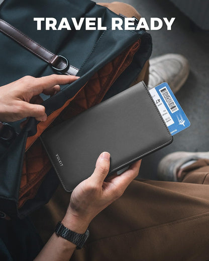 VULKIT Passport Holder Wallet RFID Blocking Travel Wallet for Men & Women