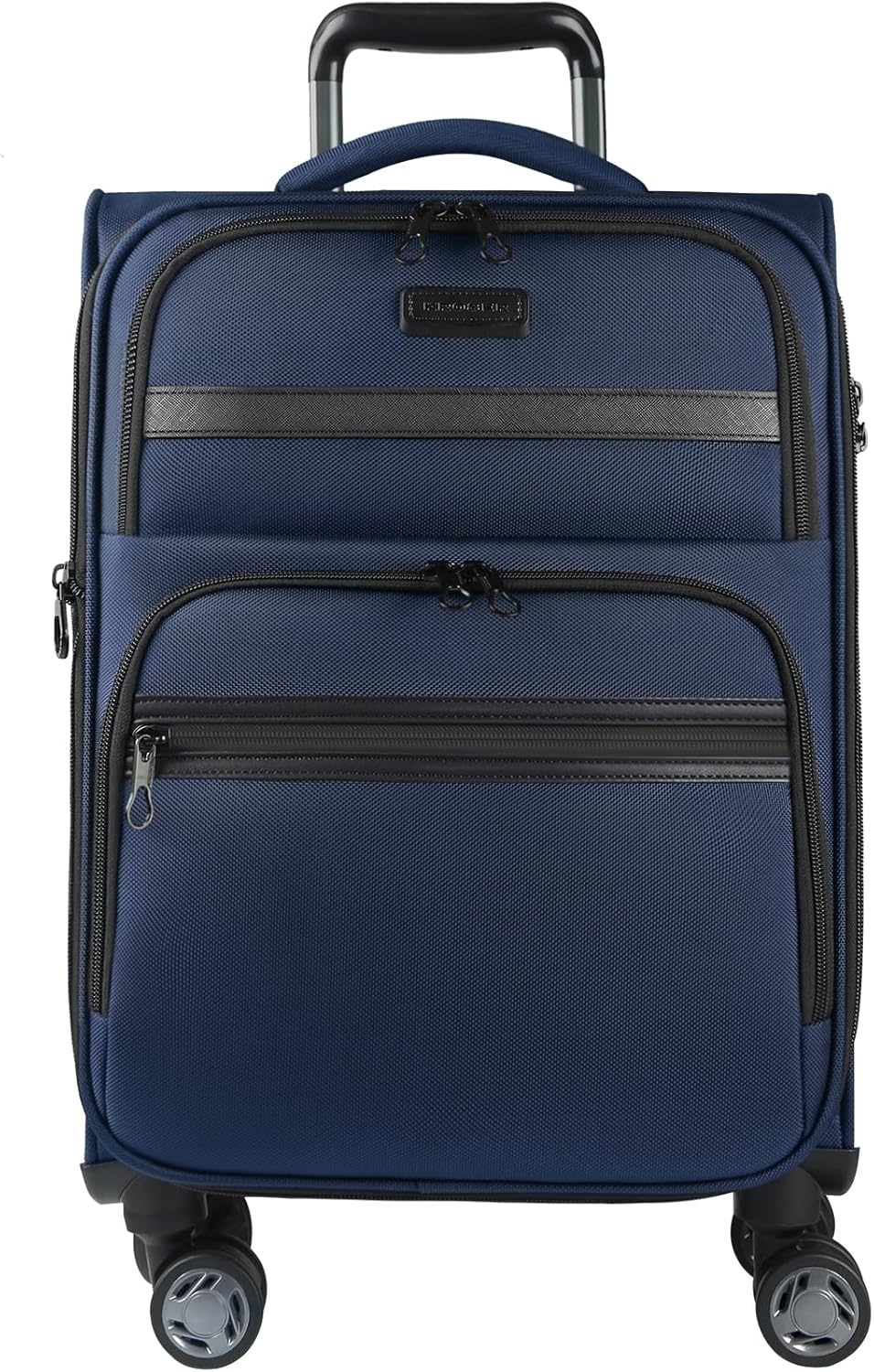 KROSER Softside Expandable Carry On Luggage with Spinner Wheels & Built-in TSA Lock, Durable Suitcase Rolling Luggage with USB Port, Carry-On 20-Inch, Navy
