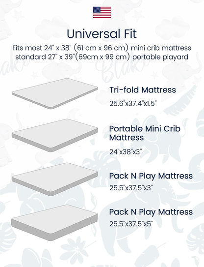 TotAha Premium Soft Pack n Play Sheets, Super Stretchy Jersey Knit Mini Crib Sheets Fitted, Silky Comfort Graco Pack and Play Mattress Sheets 2-Pack, Purple Butterfly