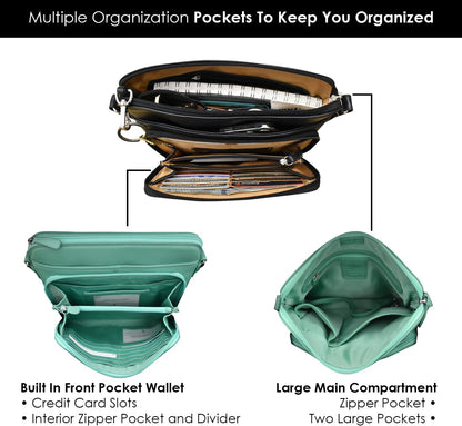 ili New York Genuine Leather Crossbody Bags for Women - Premium RFID Blocking Shoulder Bag Organizer with Adjustable Strap