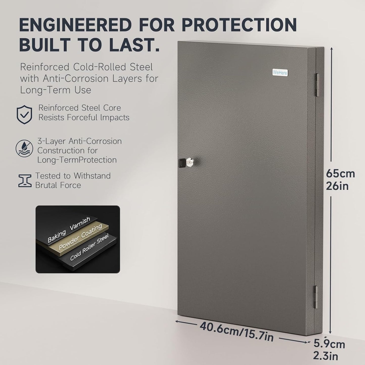 96 Key Lock Box, Key Cabinet Organizer, Key Safe Security Storage Lockbox Holder for Valets, Hotels, Car and House Keys, Key Keeper Box – Black