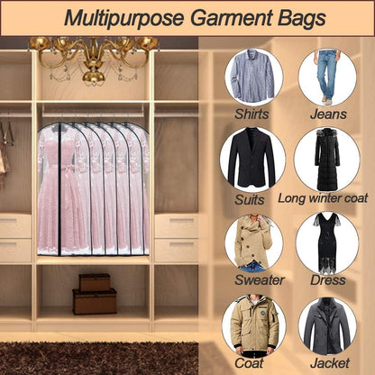 Garment Bags for Hanging Clothes 24'' x 48'' (Set of 6) Suit Covers for Closet Garment Bag Suit Cover for Suits Jacket Dresses Clothes Storage [Upgraded Version]