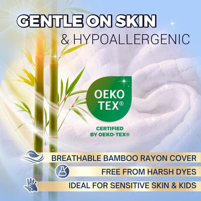 Royal Therapy Queen Memory Foam Pillows 4-Pack - Shredded Memory Foam Pillow for All Sleep Positions - Medium Firm Pillow with Adjustable Loft, Bamboo Rayon Cover, CertiPUR-US, Oeko-TEX Certified