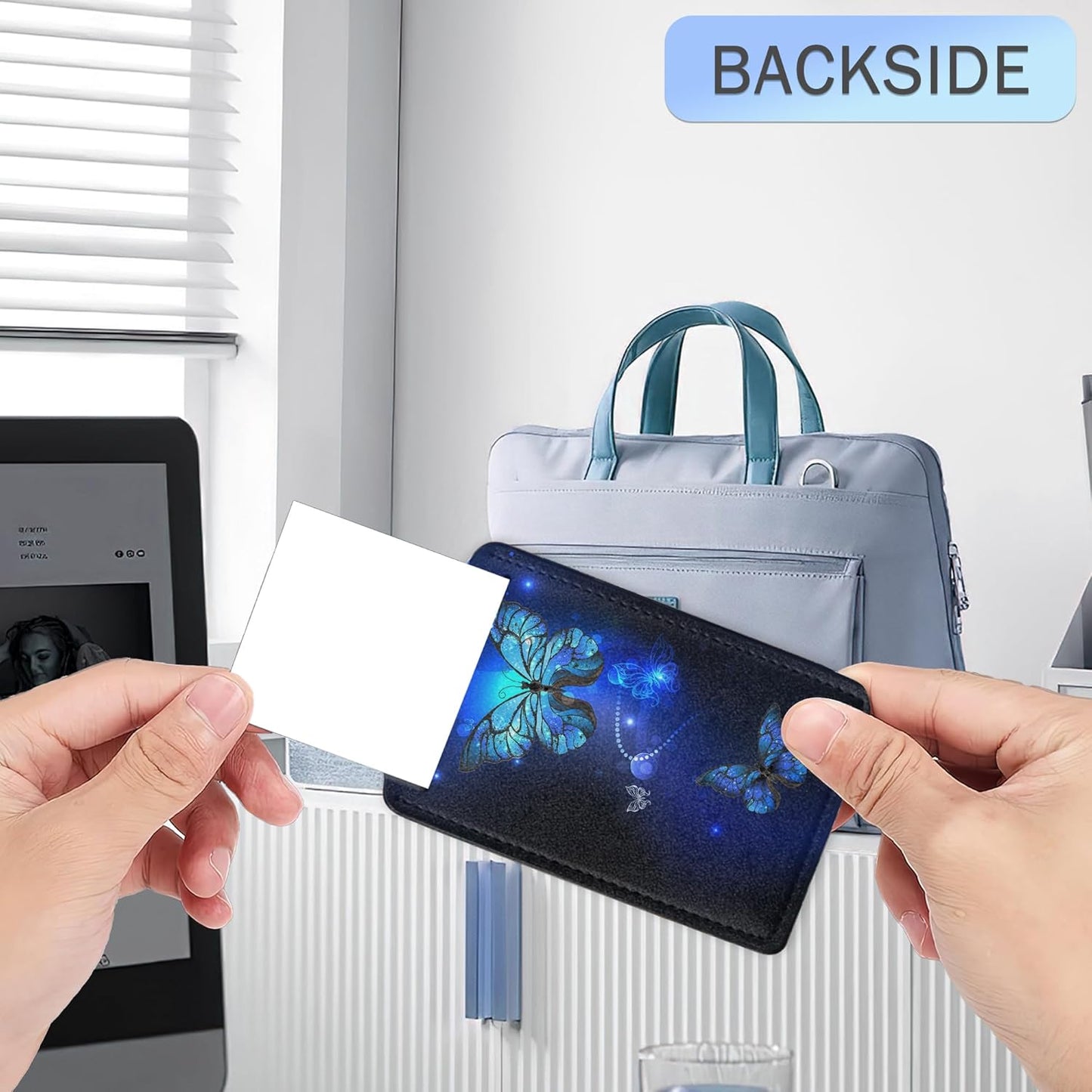 Butterfly Moon Luggage Tags,2 Pack Moth and Stars Luggage Tag,Leather Privacy Cover ID Label with Stainless Steel Loop for Women Men Kids Girls Travel