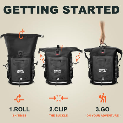 Waterproof Backpack Dry Bag 35L/55L/85L – Heavy Duty Roll-Top Hiking Backpack for Travel, Kayaking, Boating, Camping, Rafting and Fishing