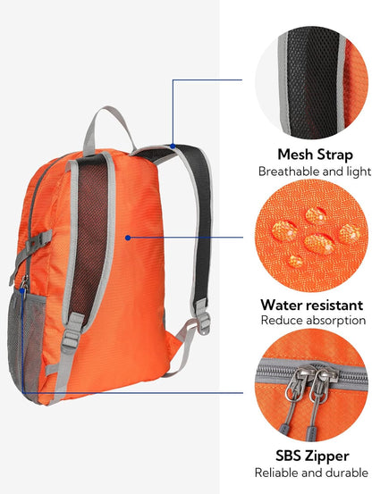 WATERFLY Small Lightweight Packable Backpack: 20l Ultra Light Foldable Travel Hiking Camping Daypack Day Pack for Man Woman