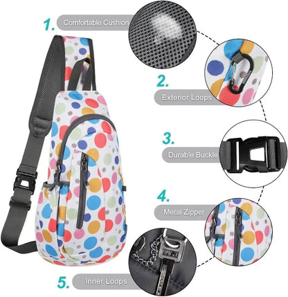 TITECOUGO Small Sling Bag, Lightweight Crossbody Backpack for Men Women, Shoulder Bag for Sports and Outdoor