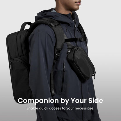 tomtoc 1.5L Sling Bag with RFID Blocking, Crossbody Bag Minimalist Chest Shoulder Pack for Men and Women, Water-resistant Lightweight Casual Waist Fanny Pack for Travel, Daily Use