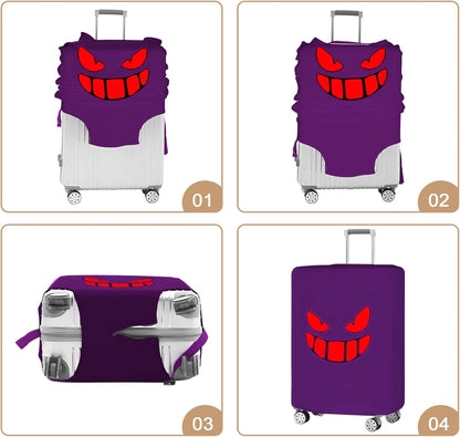 Travel Luggage Cover Thicker Spandex Suitcase Protector Elastic Washable Baggage Covers (M (for 23-24 inch luggage), Purple Eye)