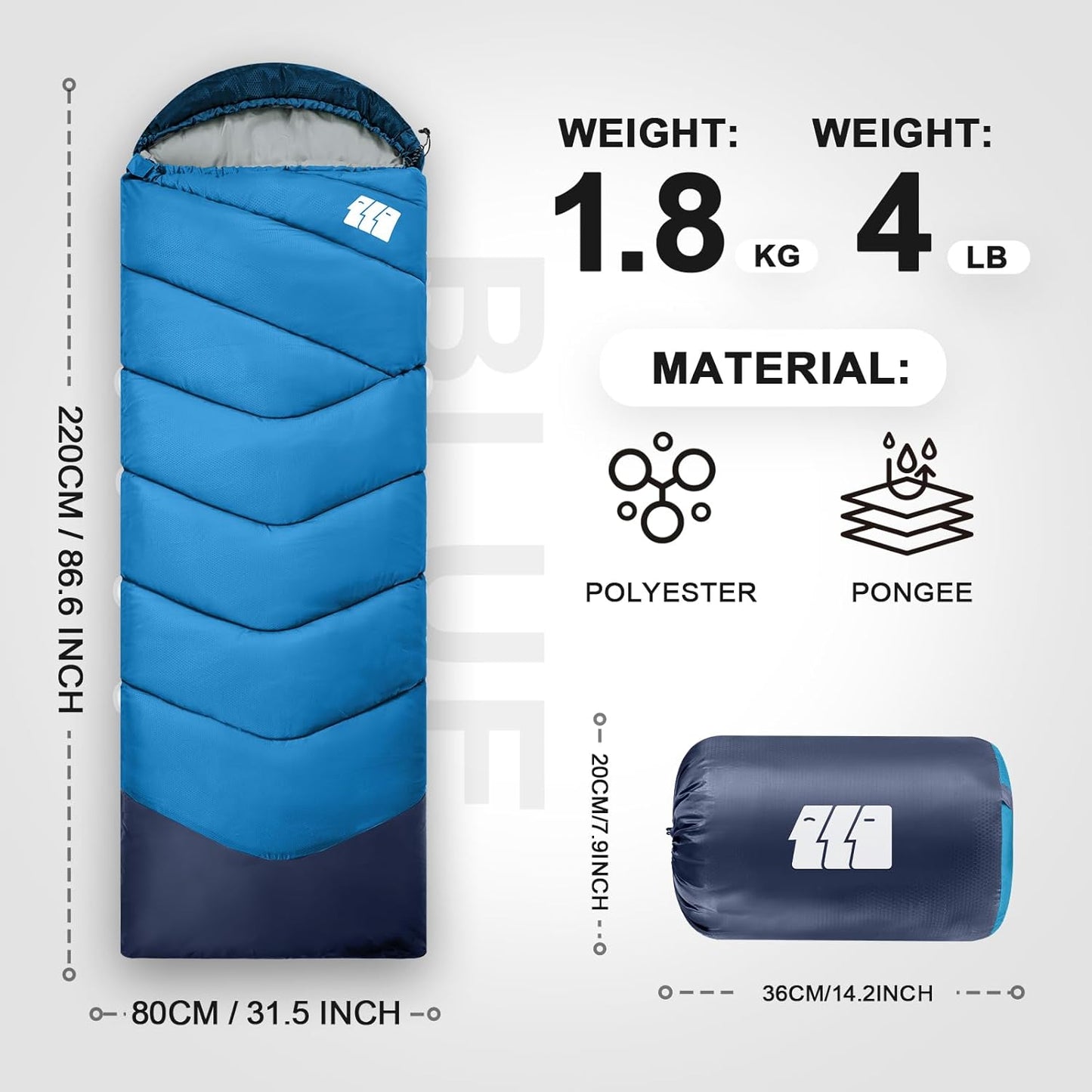 Sleeping Bags for Adults Cold Weather,Portable, Waterproof,Lightweight Sleeping Bag for Tall Girls Boys with Compression Sack for Warm Camping, Hiking, Outdoor & Indoor