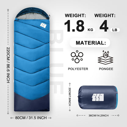 Sleeping Bags for Adults Cold Weather,Portable, Waterproof,Lightweight Sleeping Bag for Tall Girls Boys with Compression Sack for Warm Camping, Hiking, Outdoor & Indoor